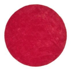 Hand Tufted Plain Cotton Red Large Round Rug 8 Hand Tufted Plain Cotton Red Large Round Rug -Best Homeware Store ru1234b 02