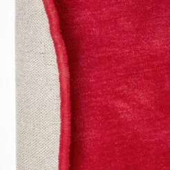 Hand Tufted Plain Cotton Red Large Round Rug 11 Hand Tufted Plain Cotton Red Large Round Rug -Best Homeware Store ru1234b 05