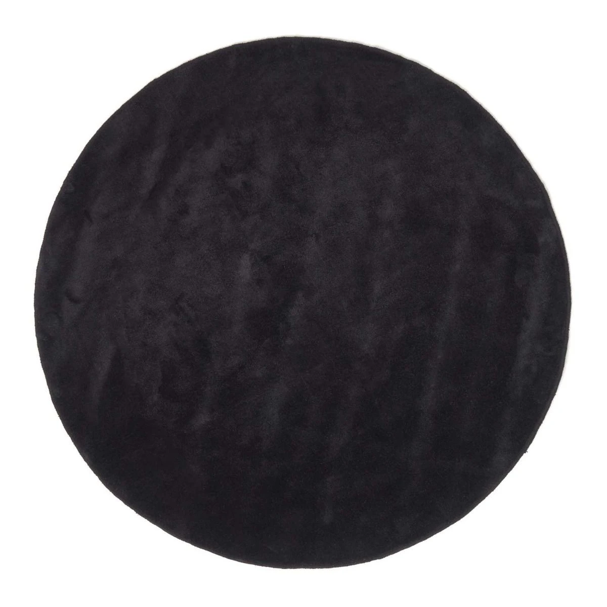 Hand Tufted Plain Cotton Black Large Round Rug 4 Hand Tufted Plain Cotton Black Large Round Rug - Image 2