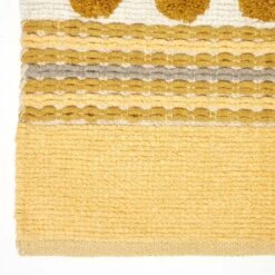 Modern Cotton Rug Grey Yellow Chenille Striped Hand Tufted Circles 9 Modern Cotton Rug Grey Yellow Chenille Striped Hand Tufted Circles -Best Homeware Store ru1239c 03 1 1