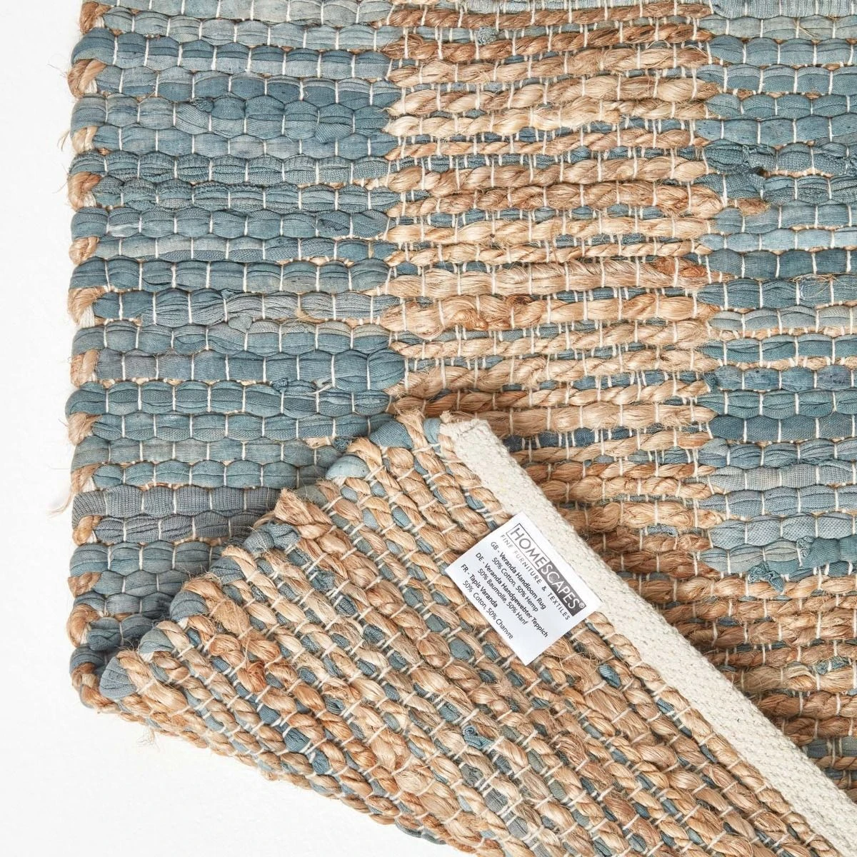 Veranda Grey And Nude Hemp Chindi Rug 7 Veranda Grey And Nude Hemp Chindi Rug - Image 5