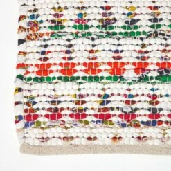 Handwoven Multi Coloured 100% Cotton Diamond Chindi Rug -Best Homeware Store ru1272 03