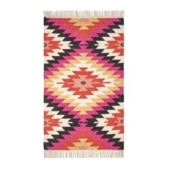 Jakarta Handwoven Geometric Kilim Wool Rug -Best Homeware Store ru1292 02