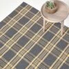 Douglas Grey And Yellow Tartan Check Non-Slip 100% Wool Rug
