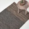 Grey Recycled Leather Handwoven Herringbone Rug 2 Grey Recycled Leather Handwoven Herringbone Rug -Best Homeware Store ru1303 01
