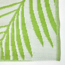 Green Tropical Leaf Pattern Reversible Outdoor Rug 11 Green Tropical Leaf Pattern Reversible Outdoor Rug -Best Homeware Store ru1329 b 1