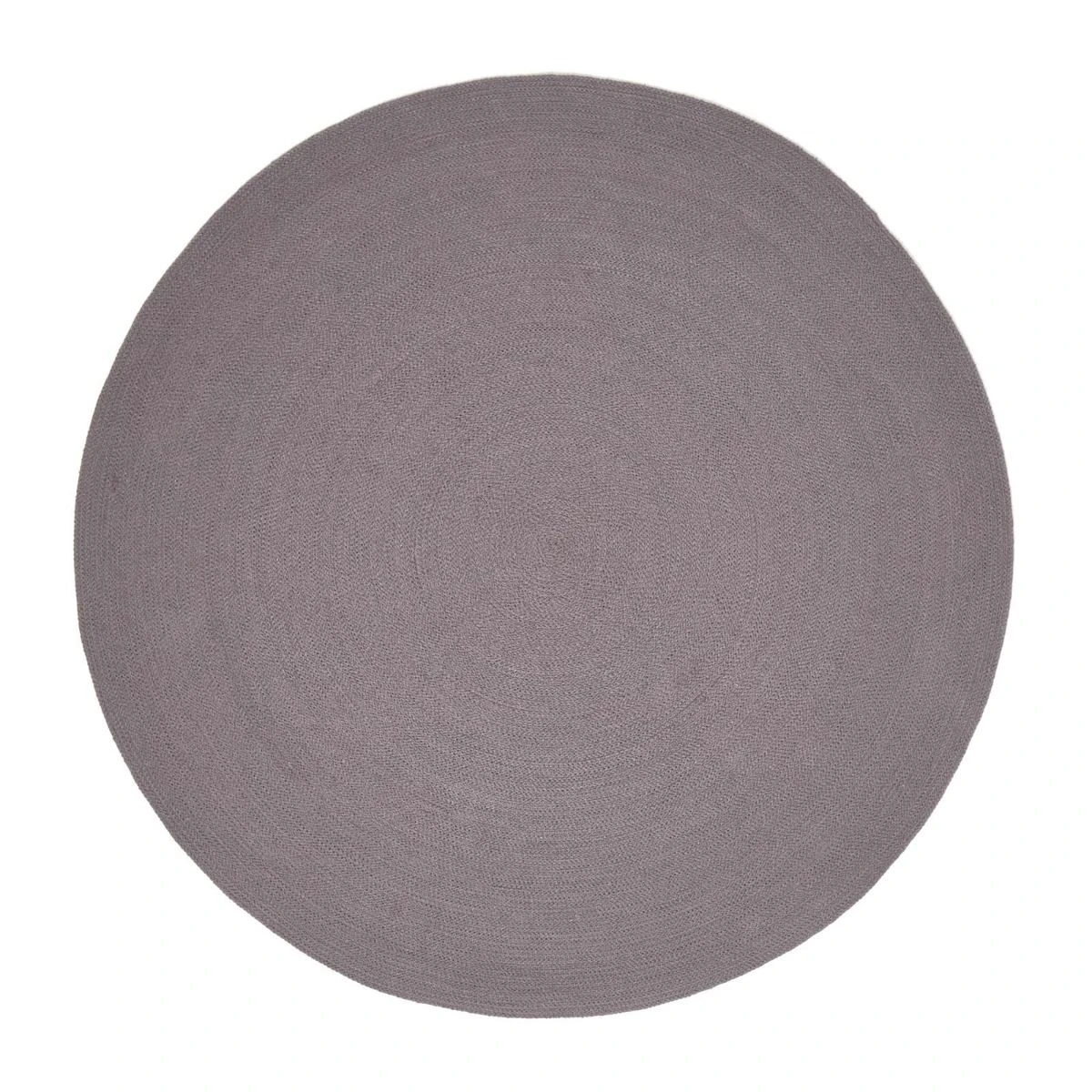 Grey Handmade Woven Braided Round Rug, 120 Cm 4 Grey Handmade Woven Braided Round Rug, 120 Cm - Image 2