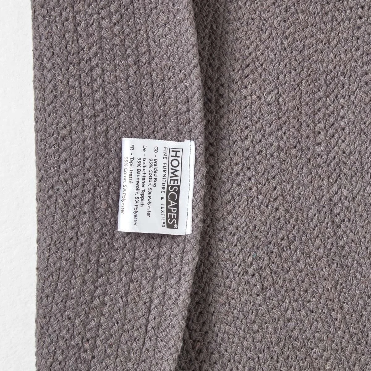 Grey Handmade Woven Braided Round Rug, 120 Cm 7 Grey Handmade Woven Braided Round Rug, 120 Cm - Image 5