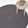 Grey And Black Handmade Woven Spiral Braided Rug 2 Grey And Black Handmade Woven Spiral Braided Rug -Best Homeware Store ru1341 1 2