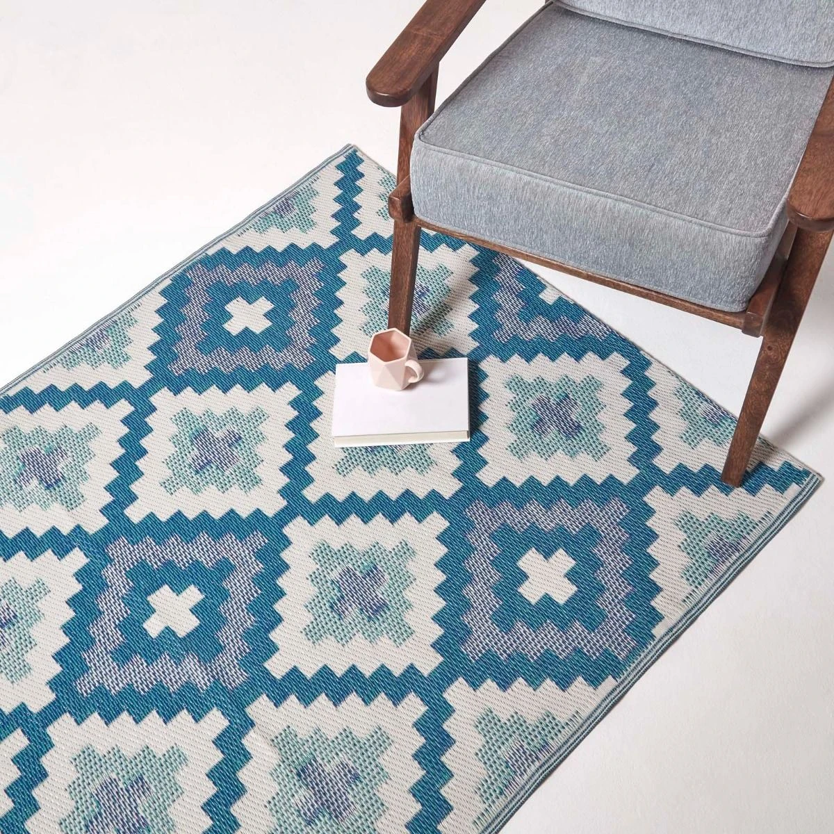 Mia Aztec Blue Outdoor Rug 9 Mia Aztec Blue Outdoor Rug - Image 7