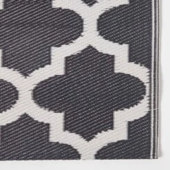 Nola Geometric Black & White Outdoor Rug Runner 12 Nola Geometric Black & White Outdoor Rug Runner -Best Homeware Store ru1348c 3 1