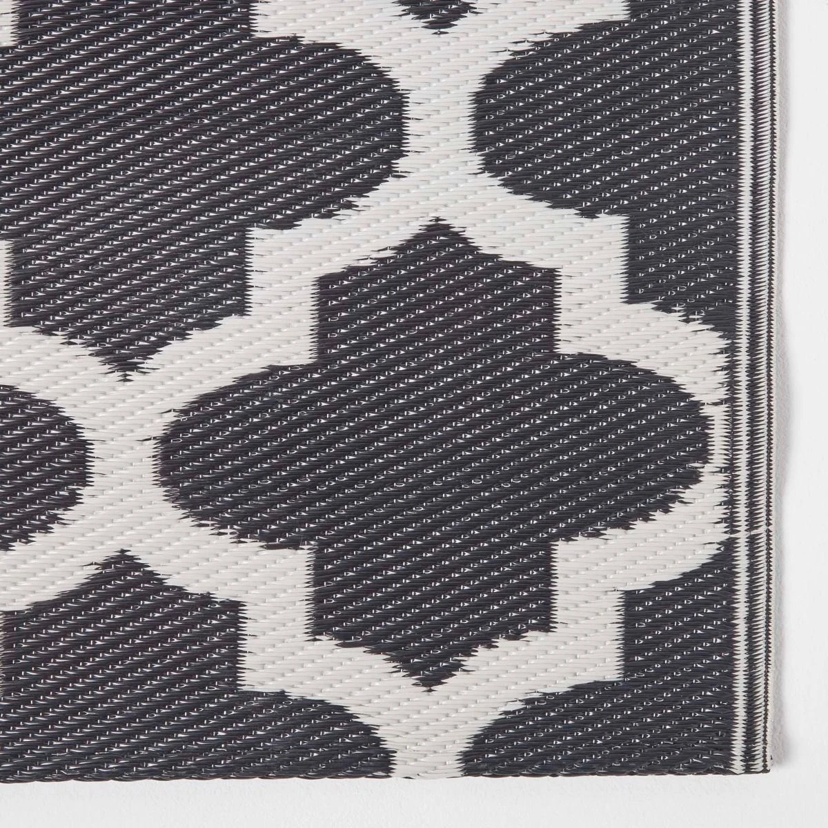 Nola Geometric Black & White Outdoor Rug Runner 6 Nola Geometric Black & White Outdoor Rug Runner - Image 4