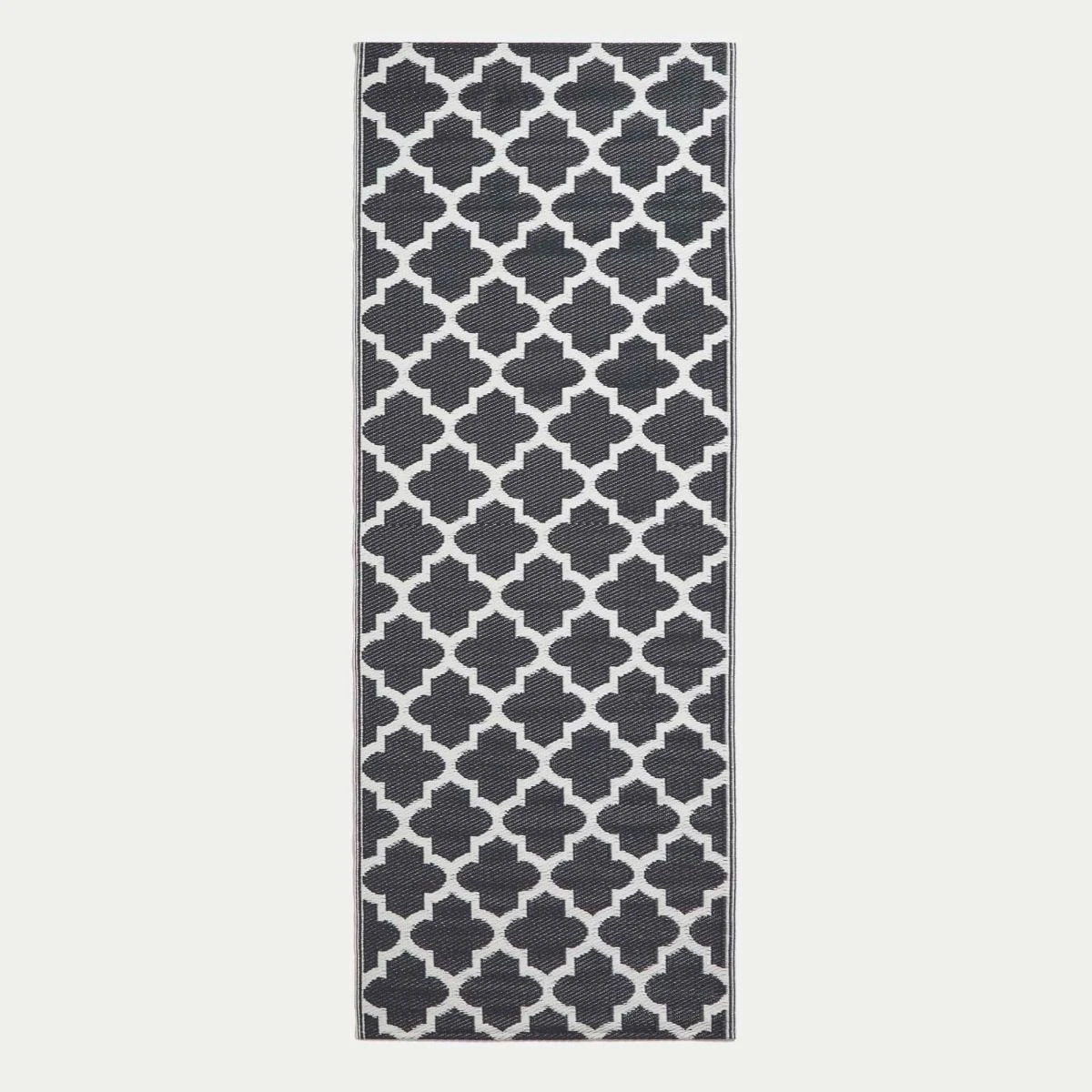 Nola Geometric Black & White Outdoor Rug Runner 3 Nola Geometric Black & White Outdoor Rug Runner