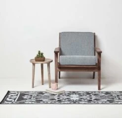 Black & White Outdoor Rug Runner With Damask Design, 198 X 73 Cm 11 Black & White Outdoor Rug Runner With Damask Design, 198 X 73 Cm -Best Homeware Store ru1387 5