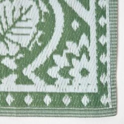 Green Outdoor Rug With Floral Leaf Pattern, 122 X 182 Cm 11 Green Outdoor Rug With Floral Leaf Pattern, 122 X 182 Cm -Best Homeware Store ru1392 3