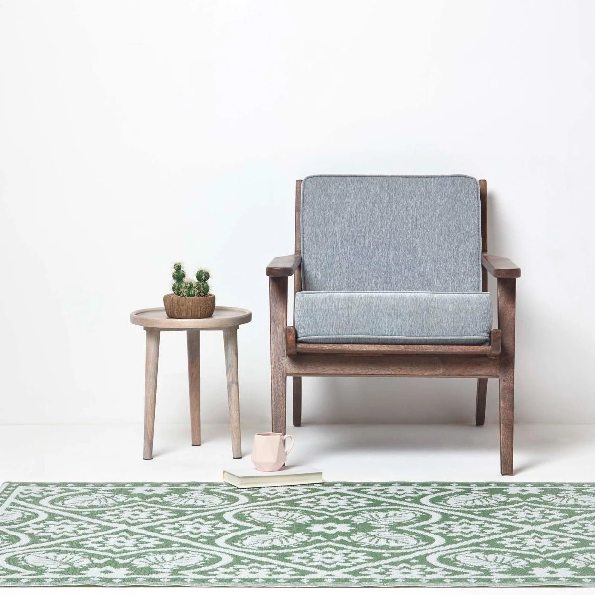 Green Outdoor Rug With Floral Leaf Pattern, 122 X 182 Cm 6 Green Outdoor Rug With Floral Leaf Pattern, 122 X 182 Cm - Image 4