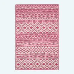 Tia Aztec Pink & White Outdoor Rug