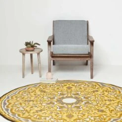 Rae Yellow Round Outdoor Rug, 180 Cm 13 Rae Yellow Round Outdoor Rug, 180 Cm -Best Homeware Store ru1401 5