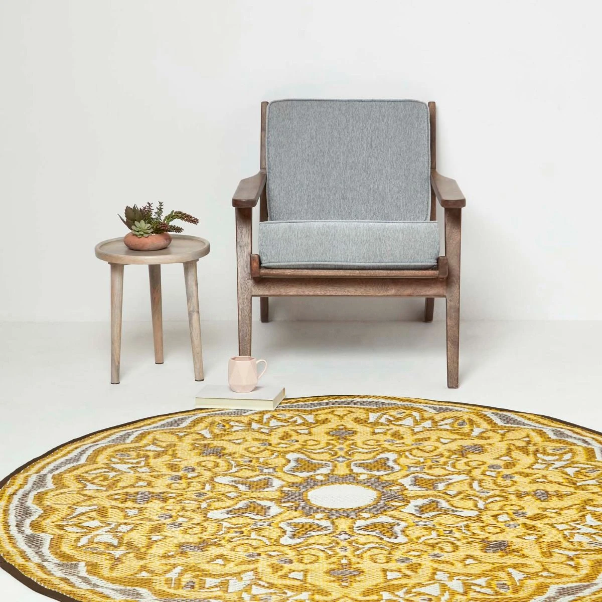 Rae Yellow Round Outdoor Rug, 180 Cm 7 Rae Yellow Round Outdoor Rug, 180 Cm - Image 5