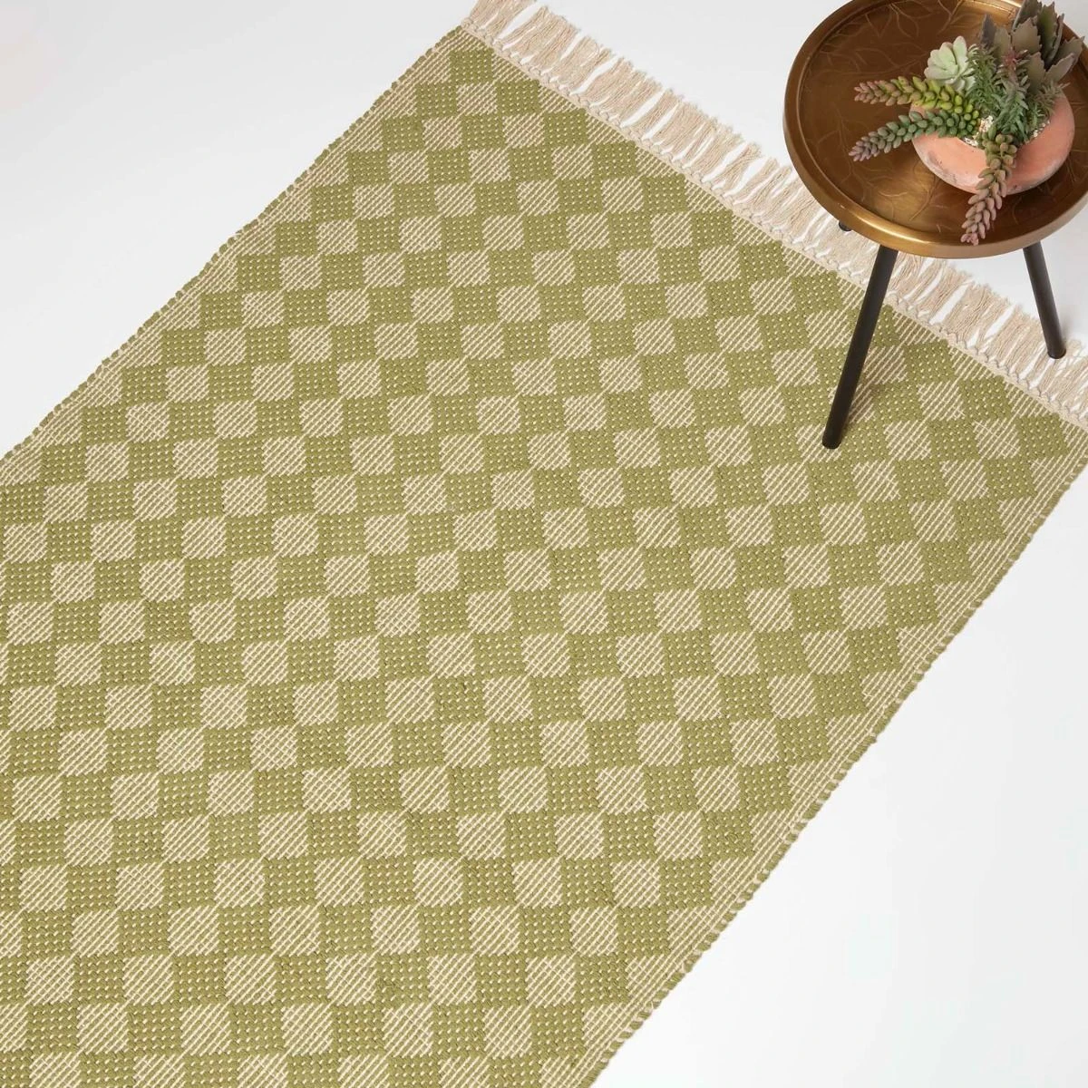 Lima Handwoven Green Cotton Textured Rug 3 Lima Handwoven Green Cotton Textured Rug