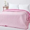 Cotton Quilted Reversible Bedspread Pink & Cerise