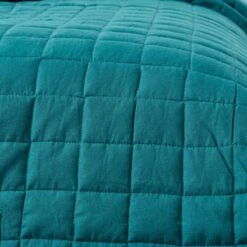 Cotton Quilted Reversible Bedspread Teal & Blue 9 Cotton Quilted Reversible Bedspread Teal & Blue -Best Homeware Store sf1112 3 3
