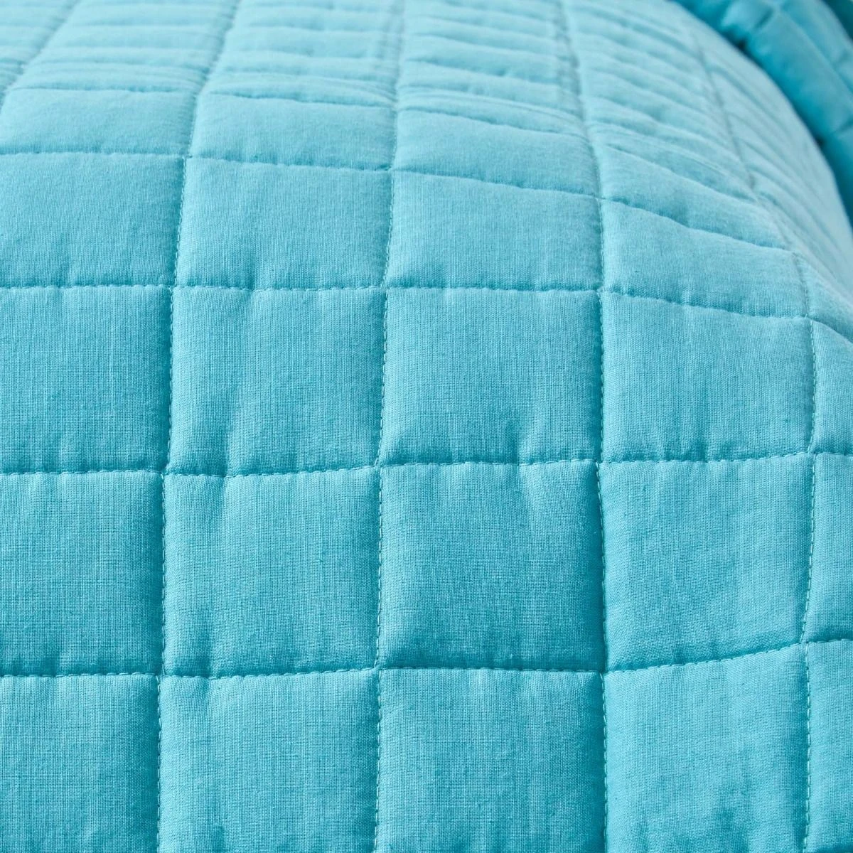 Cotton Quilted Reversible Bedspread Teal & Blue 7 Cotton Quilted Reversible Bedspread Teal & Blue - Image 5