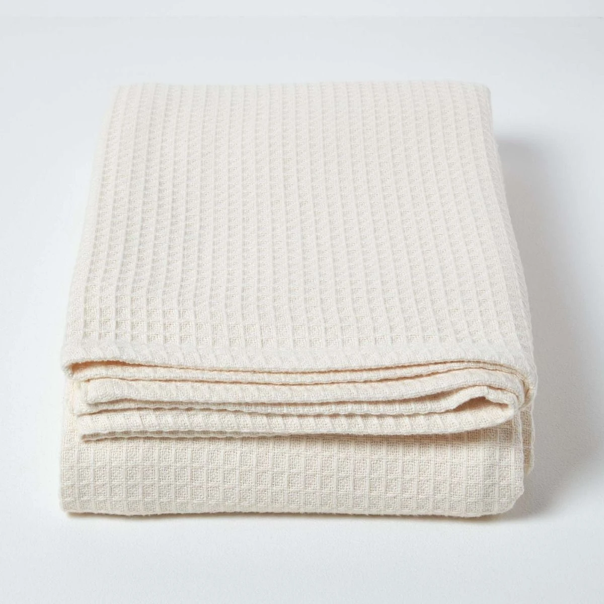 Organic Cotton Waffle Blanket/ Throw Natural 4 Organic Cotton Waffle Blanket/ Throw Natural - Image 2