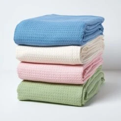 Organic Cotton Waffle Blanket/ Throw Natural 11 Organic Cotton Waffle Blanket/ Throw Natural -Best Homeware Store sf1121e 07 2 1