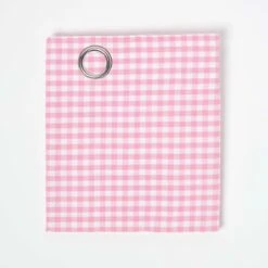 Cotton Gingham Check Pink Ready Made Eyelet Curtains 9 Cotton Gingham Check Pink Ready Made Eyelet Curtains -Best Homeware Store sf1125 11