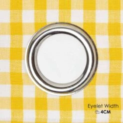 Cotton Gingham Check Yellow Ready Made Eyelet Curtains 8 Cotton Gingham Check Yellow Ready Made Eyelet Curtains -Best Homeware Store sf1126 22 t