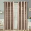 Cotton Rajput Ribbed Beige Curtain Pair