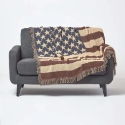 Cotton USA Flag Throw