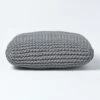 Grey Square Cotton Knitted Pouffe Floor Cushion
