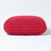 Red Square Cotton Knitted Pouffe Floor Cushion 1 Red Square Cotton Knitted Pouffe Floor Cushion -Best Homeware Store sf1232ha 01