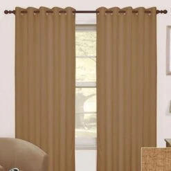 Latte Thermal Blackout Eyelet Curtain Pair