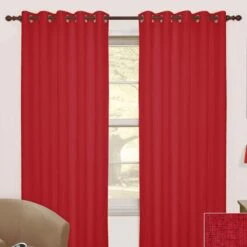 Wine Thermal Blackout Eyelet Curtain Pair