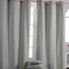 Cotton Plain Grey Ready Made Eyelet Curtain Pair