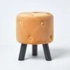 Hampton Velvet Footstool With Legs, Mustard