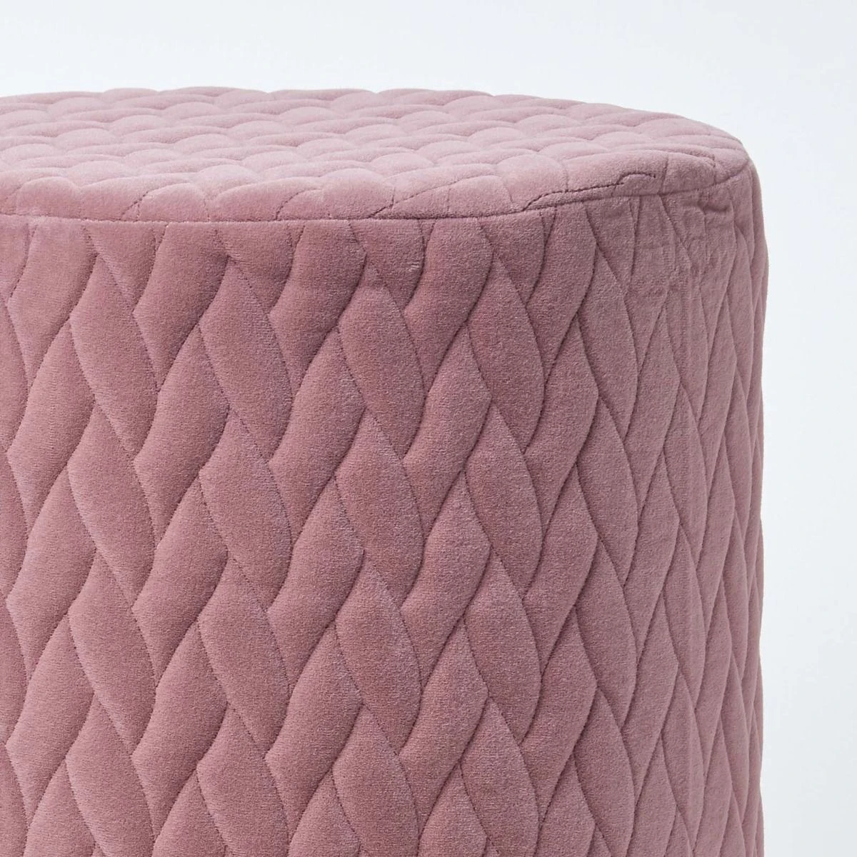 Kensington Velvet Round Footstool, Pink 6 Kensington Velvet Round Footstool, Pink - Image 4