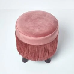 Warwick Velvet Footstool With Legs, Pink 12 Warwick Velvet Footstool With Legs, Pink -Best Homeware Store sf1521 05
