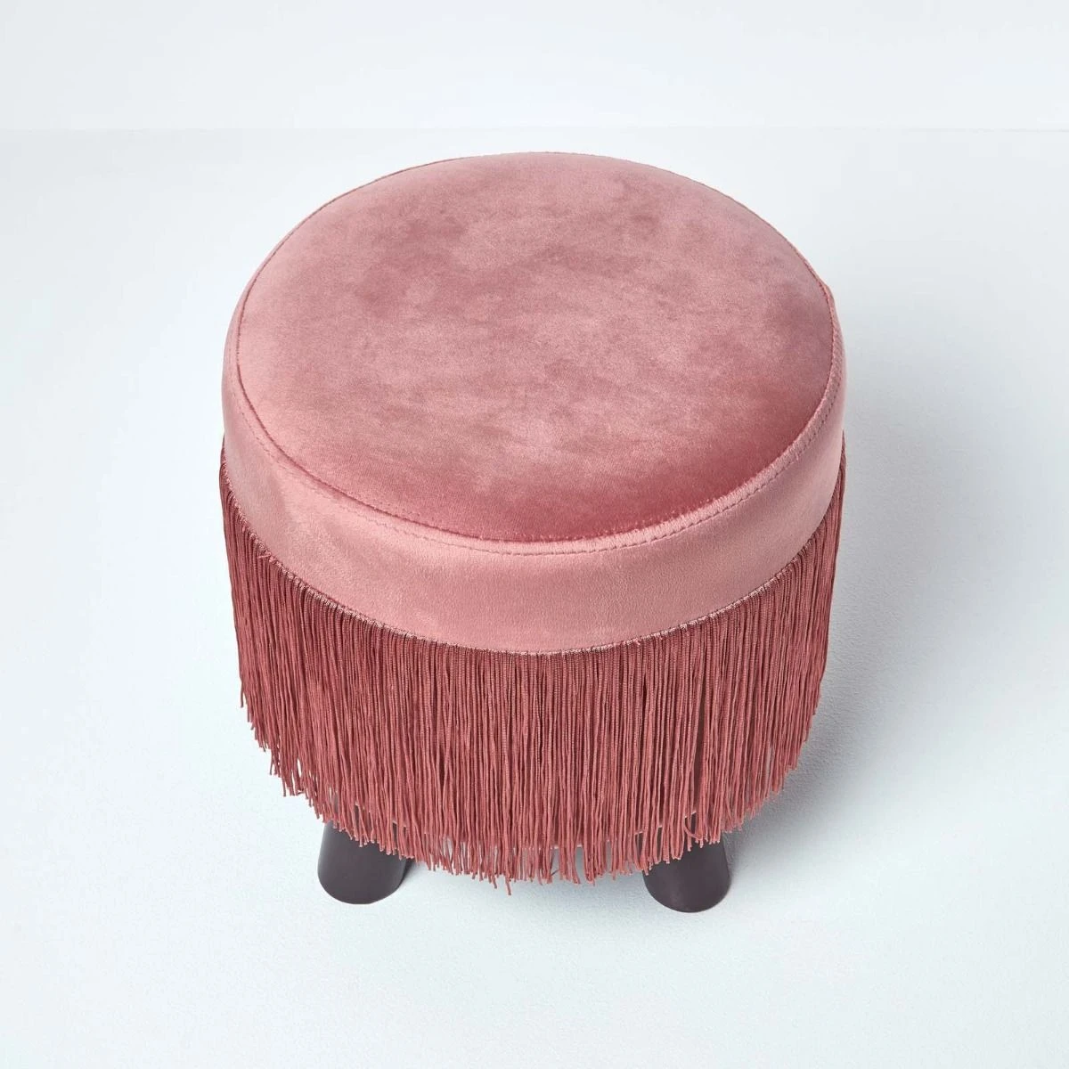 Warwick Velvet Footstool With Legs, Pink 7 Warwick Velvet Footstool With Legs, Pink - Image 5