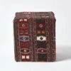 Multicolour Kilim Print Cotton Cube Pouffe 36 X 36 X 38 Cm