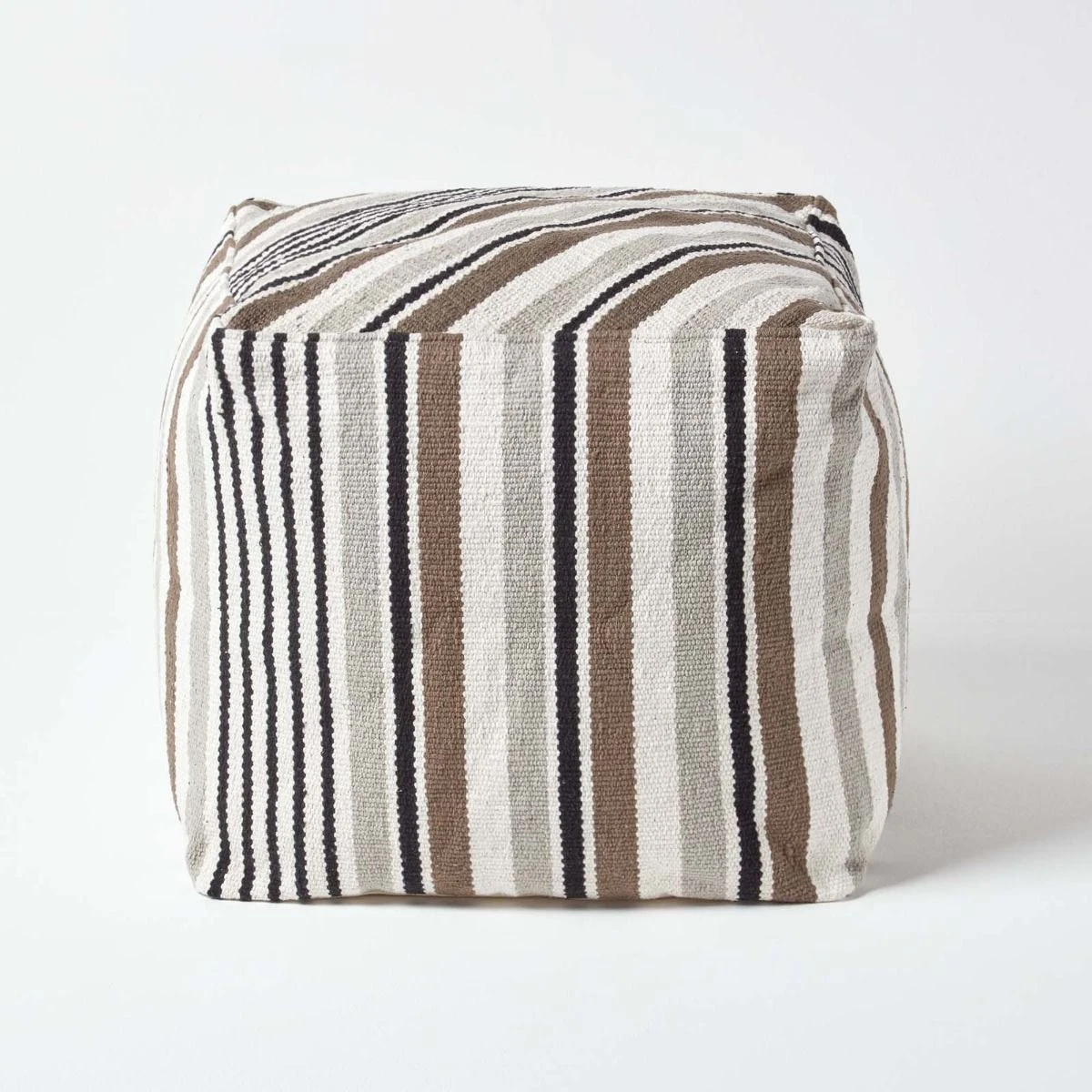 Grey, Black And White Stripe Cube Square Footstool 40 X 40 X 40 Cm 3 Grey, Black And White Stripe Cube Square Footstool 40 X 40 X 40 Cm