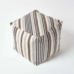Grey, Black And White Stripe Cube Square Footstool 40 X 40 X 40 Cm 9 Grey, Black And White Stripe Cube Square Footstool 40 X 40 X 40 Cm -Best Homeware Store sf1548 03 1