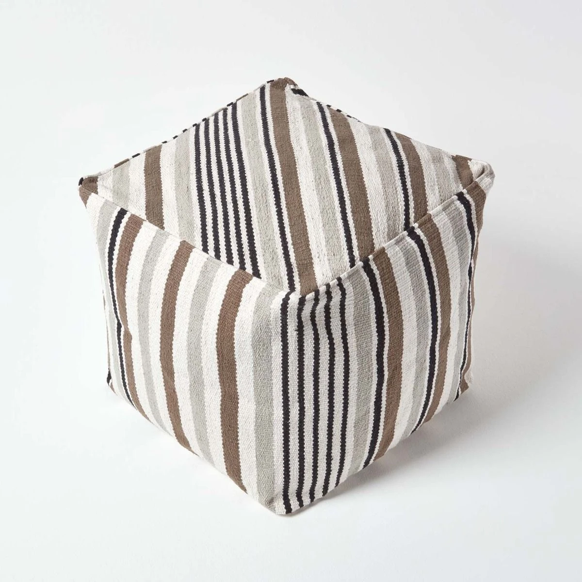 Grey, Black And White Stripe Cube Square Footstool 40 X 40 X 40 Cm 5 Grey, Black And White Stripe Cube Square Footstool 40 X 40 X 40 Cm - Image 3