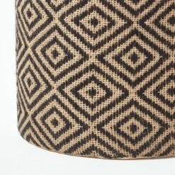 Jute Round Pouffe Black And Off-White Herringbone Pattern, 40 X 40 X 42 Cm 10 Jute Round Pouffe Black And Off-White Herringbone Pattern, 40 X 40 X 42 Cm -Best Homeware Store sf1568 04
