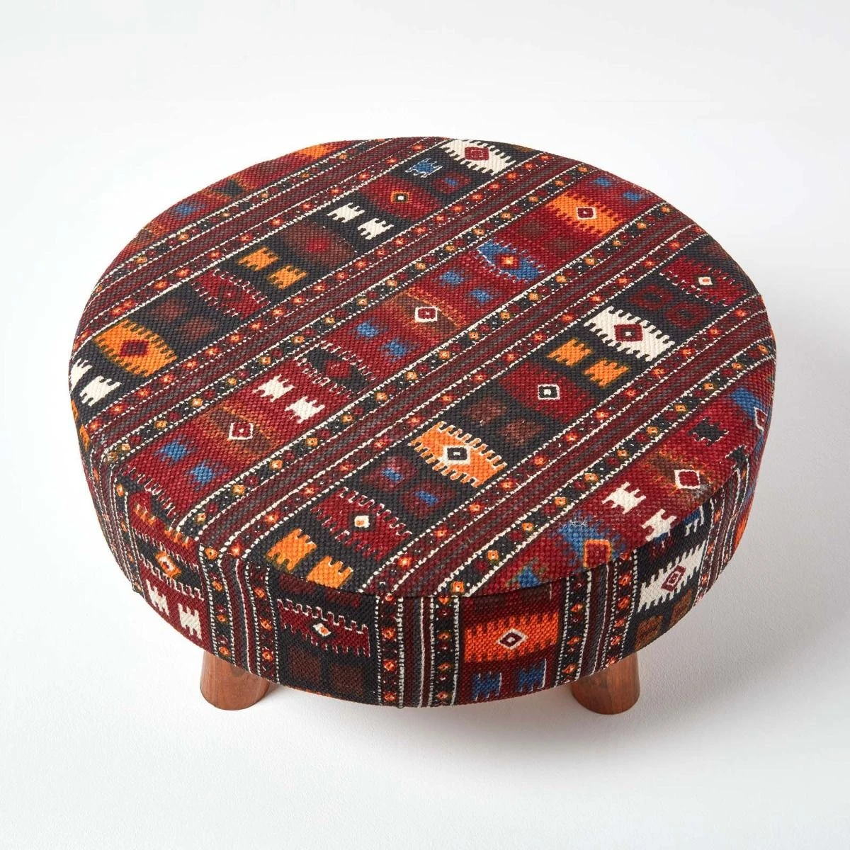 Flat Kilim Footstool With Legs 5 Flat Kilim Footstool With Legs - Image 3