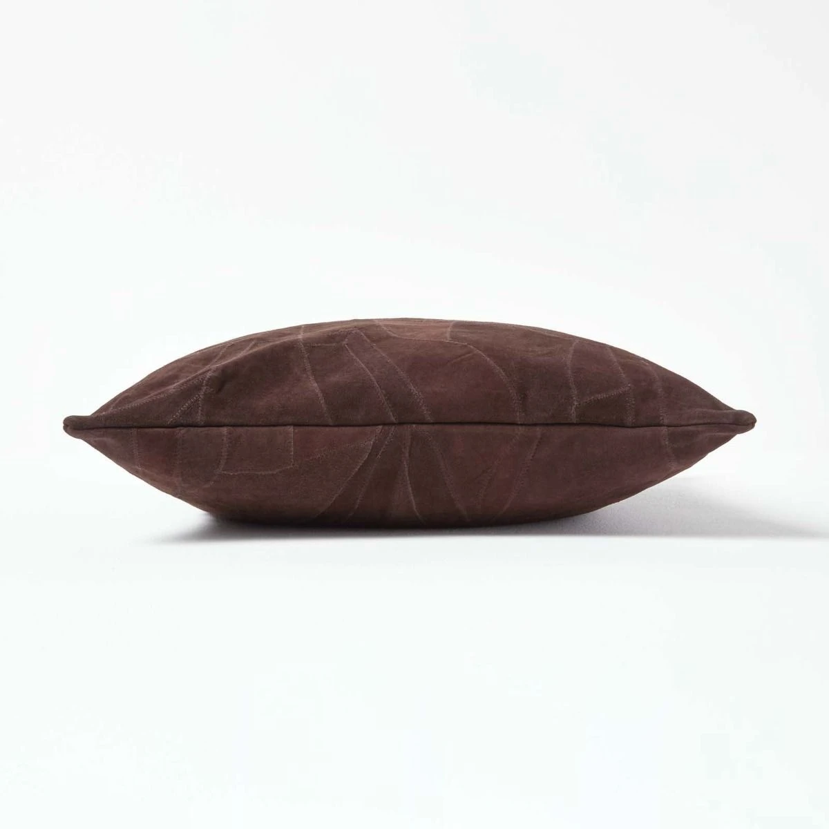 Chocolate Brown Real Leather Suede Cushion With Feather Filling 4 Chocolate Brown Real Leather Suede Cushion With Feather Filling - Image 2