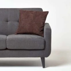 Chocolate Brown Real Leather Suede Cushion With Feather Filling 9 Chocolate Brown Real Leather Suede Cushion With Feather Filling -Best Homeware Store sf1623 04